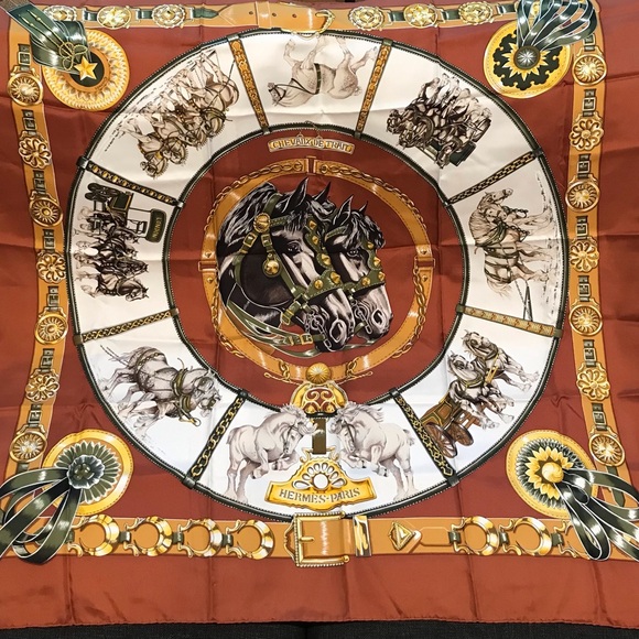 HERMES Carre90 CHEVAUX DE TRAIT Silk Scarf 😍🐴🐎🔥 - Picture 5 of 17